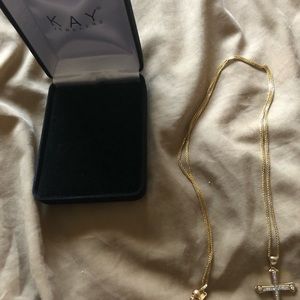 26” inch chain with pendant 14kt gold 1kt diamond